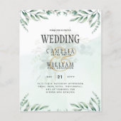 Trouwkaart website RSVP QR CODE Groen Flyer (Voorkant)