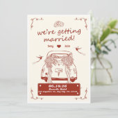 Trouwkaart We're Getting Married Kaart (Staand voorkant)