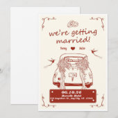 Trouwkaart We're Getting Married Kaart (Voorkant / Achterkant)
