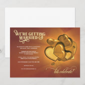 Trouwkaart We're Getting Married (V3) Aankondiging (Voorkant / Achterkant)