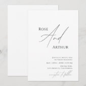 Trouwkaart Whimsical Minimalistisch Kaart (Voorkant / Achterkant)