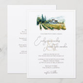 Trouwkaart - Wijngaard in waterverf Kaart (Voorkant / Achterkant)