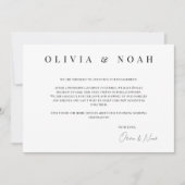 Trouwkaart Wit & Zwart We're Engaged Aankondigings Aankondiging (Voorkant)