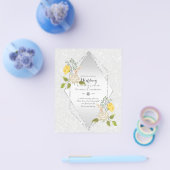 Trouwkaart witte roos gele bloem lage begroting flyer (Enkel)