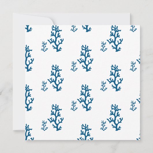 Trouwkaart Zeepaardje aan Zee | Marineblauw (Achterkant)