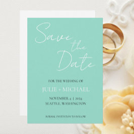 Trouwkaart Zeeschuim Eenvoudige Stijl Save The Date