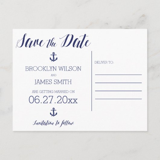 Trouwkaart Zeevaart Save The Date Postkaarten Fram Aankondigingskaart (Achterkant)