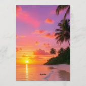 Trouwkaart Zonsondergang Strand Kaart (Achterkant)