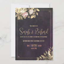 Trouwkaart zwart met goud