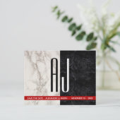 Trouwkaart zwart-wit Save The Date Aankondigingskaart (Staand voorkant)