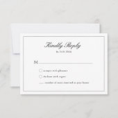 Trouwkaart Zwart & Wit Wapen Monogram RSVP Kaart (Voorkant)