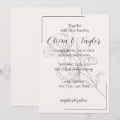 Trouwkaarten Beige Elegance v2 Kaart (Voorkant / Achterkant)