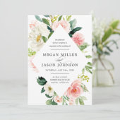 Trouwkaarten, bloemig, elegant, klassiek kaart (Staand voorkant)