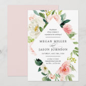 Trouwkaarten, bloemig, elegant, klassiek kaart (Voorkant / Achterkant)