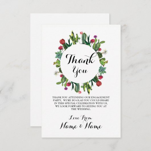 Trouwkaarten Cactus Krans Feest Bruiloft Bedankkaart (Voorkant / Achterkant)