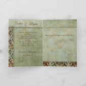 Trouwkaarten Damask Bruin Groen  (Binnen)