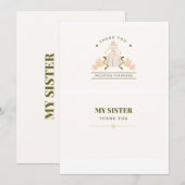 Trouwkaarten - dank u mijn zus (Voorkant / Achterkant)