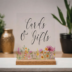 Trouwkaarten en cadeaus voor de weide met wilde bl acryl bord