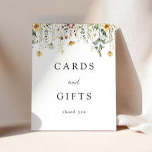 Trouwkaarten en -cadeaus voor zomerse wilde bloeme