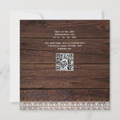 TROUWKAARTEN FOTOBORDEN RUSTIC LACE BOHO vierkant Kaart (Achterkant)