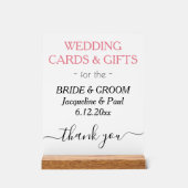 Trouwkaarten Geschenken Roos Roze Wit Acryl Bord (Voorkant)