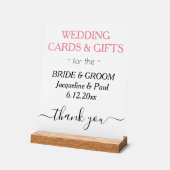 Trouwkaarten Geschenken Roos Roze Wit Acryl Bord (Hoek)