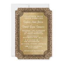 Trouwkaarten | Goudblad & Glitter Uitnodiging