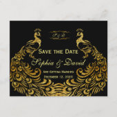 Trouwkaarten | Gouden Pauw reserveer de datum Save The Date (Voorkant)