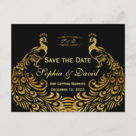 Trouwkaarten | Gouden Pauw reserveer de datum Save The Date