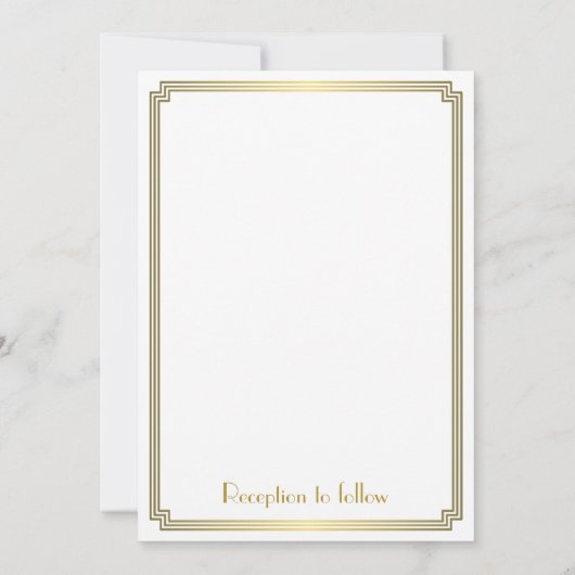 Trouwkaarten in art deco stijl 'Great Gatsby' wit Kaart (Achterkant)