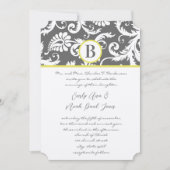 Trouwkaarten in houtskool grijs en geel kaart (Voorkant)