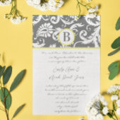 Trouwkaarten in houtskool grijs en geel kaart