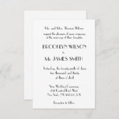 Trouwkaarten in minimal Deco-wit Kaart (Voorkant / Achterkant)