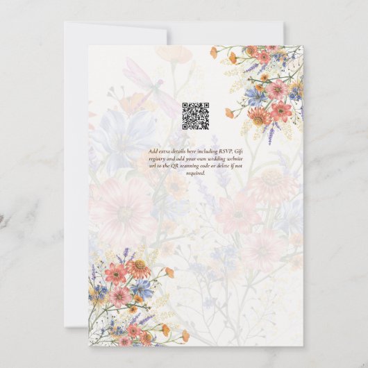 Trouwkaarten Love in Bloom Wildflowers Lente Kaart (Achterkant)