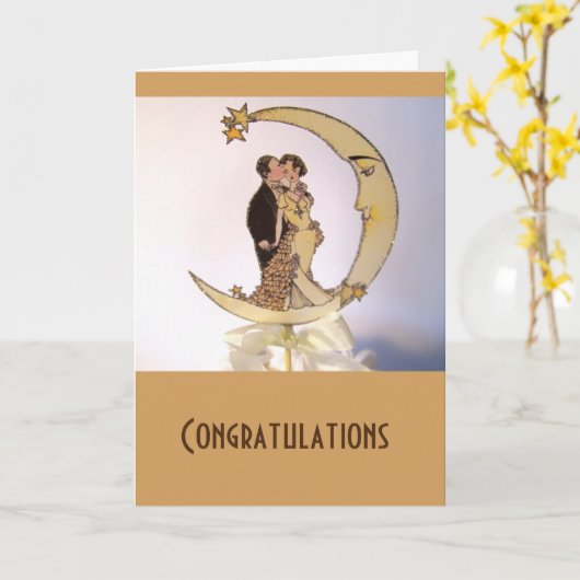 Trouwkaarten: Maan Kaart (Gele Bloem)