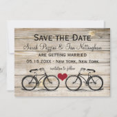 Trouwkaarten met antieke fiets Save the Date (Voorkant)