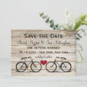 Trouwkaarten met antieke fiets Save the Date (Staand voorkant)