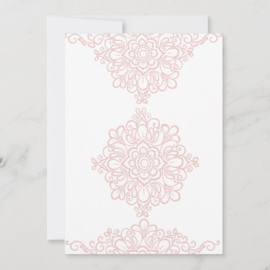 Trouwkaarten met delicate kant rand 5x7 kaart (Achterkant)