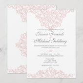 Trouwkaarten met delicate kant rand 5x7 kaart (Voorkant / Achterkant)