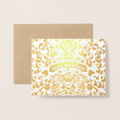 Trouwkaarten met goud folie blad typografie kaarten (Voorkant met envelop)