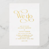 Trouwkaarten met gouden folie klassiek script We D Folie Uitnodiging (Voorkant)