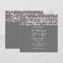 Trouwkaarten met grijze zilveren stippen Elegante 
