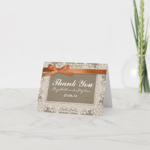 trouwkaarten met jute lint en lintkaarten bedankkaart