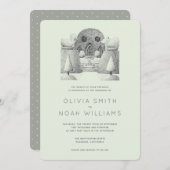 Trouwkaarten met Laurel Green Topiary Tuin Motief Kaart (Voorkant / Achterkant)