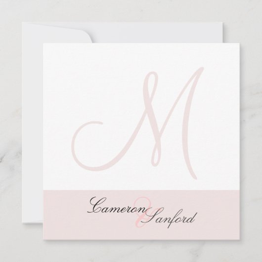 Trouwkaarten met monogram kaart (Voorkant)