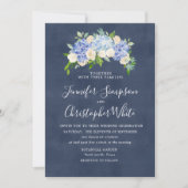 Trouwkaarten met Navy Blue Hortensia Kaart (Voorkant)