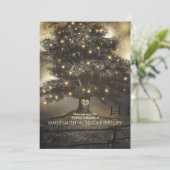 Trouwkaarten met Oude Boom & Nachtverlichting Kaart (Staand voorkant)