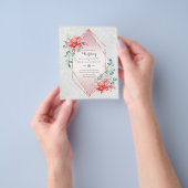 Trouwkaarten met rode bloemen voor de laagste prij flyer (Hand)