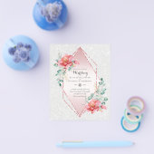 Trouwkaarten met rode bloemen voor de laagste prij flyer (Enkel)