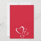Trouwkaarten met rode harten romantische liefde kaart (Achterkant)